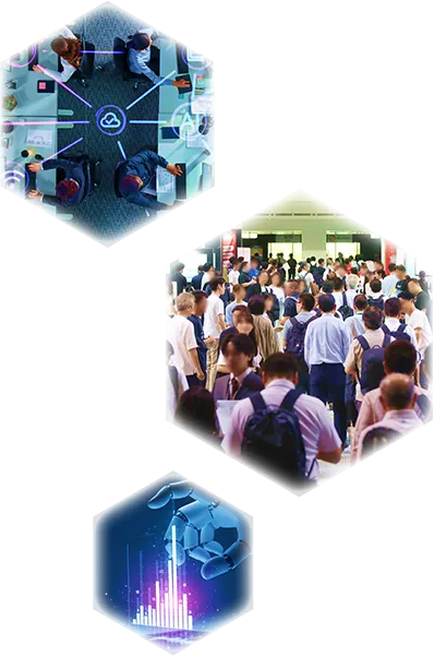 会議・展示会来場者・AI分析のイメージ写真